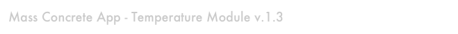 Mass Concrete App - Temperature Module v.1.3